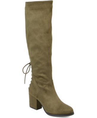 Women's Leeda Wide Calf Lace Up Detail Knee High Boots