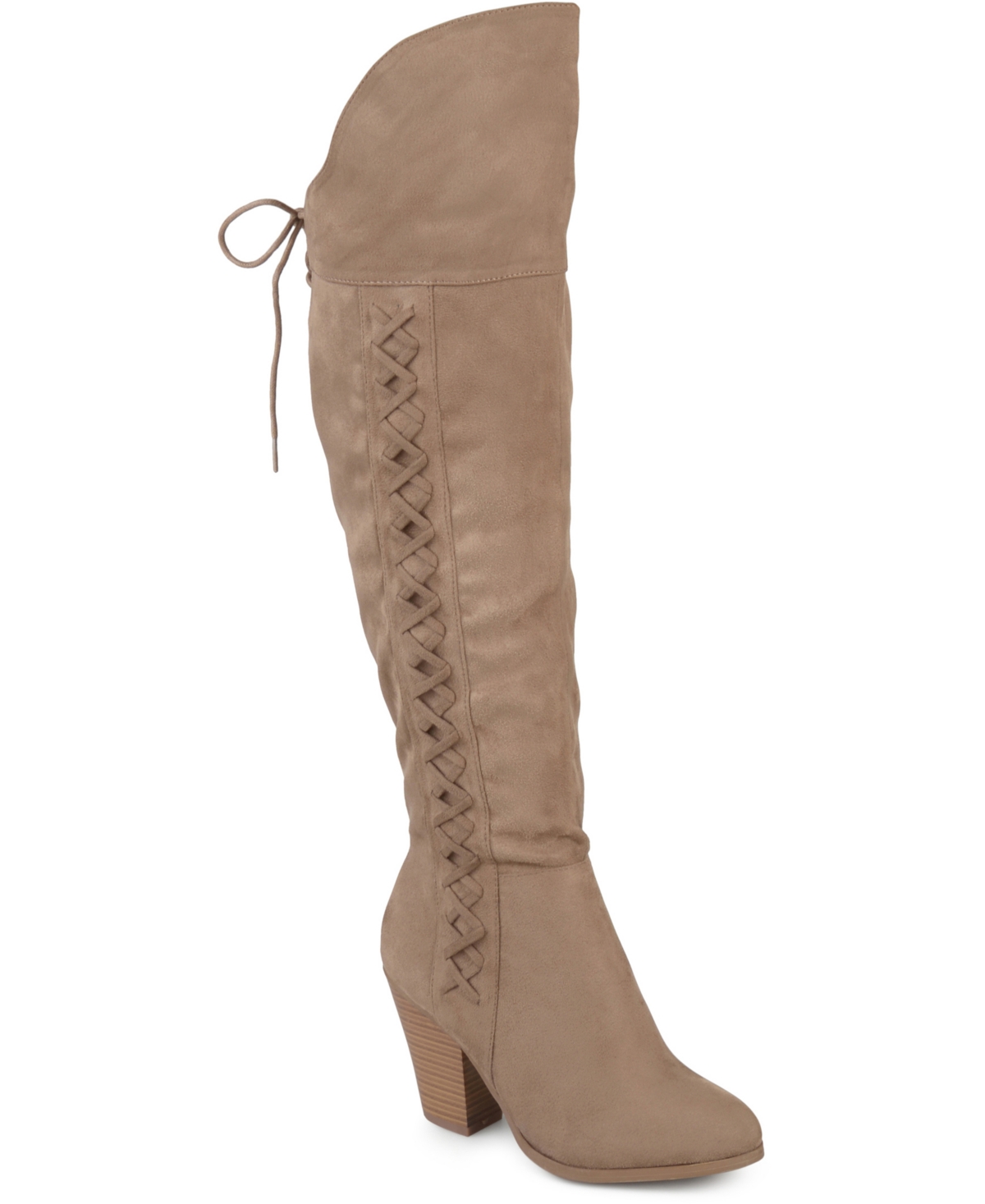 Journee Collection Women's Spritz Lace Up Over The Knee Boots