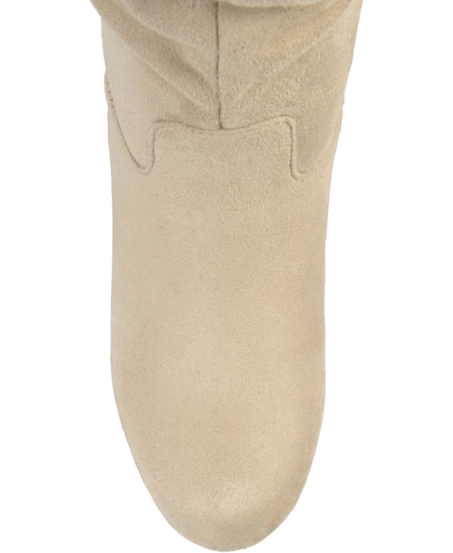 Женские ботинки Journee Collection Haze Slouchy Wedge Knee High Boots, Regular & Wide Calf, цвет: Серо-бежевый — фото 5