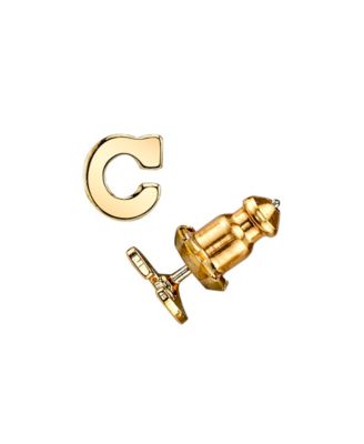 14K Gold-Dipped Initial Button Earrings