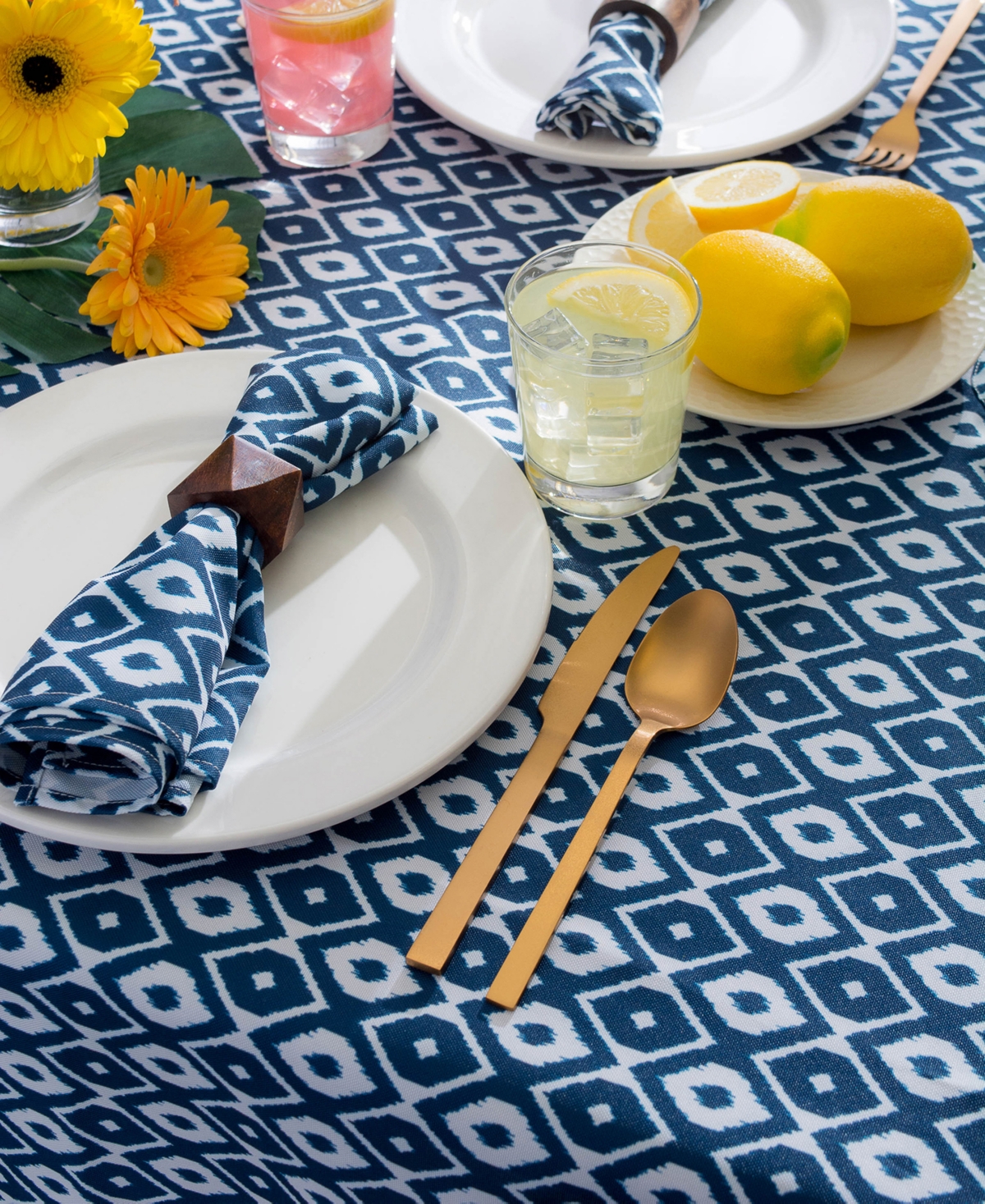 Ikat Outdoor Tablecloth 60" x 120"