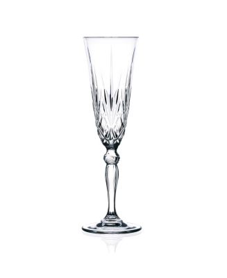 Lorren Home Trends Melodia Collection Crystal Champagne Flutes, Set of 6 - Macy's