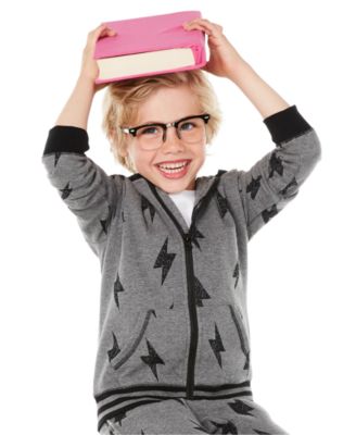 Epic Threads - Little Boys Lightning Bolt-Print Full-Zip Fleece Hoodie