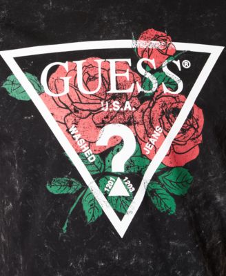 GUESS Men's Rose Logo Graphic T-Shirt  