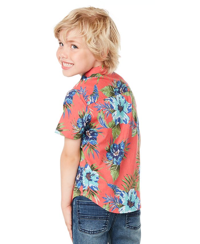 Epic Threads IT List Toddler Boys FloralPrint Cotton Shirt, Created