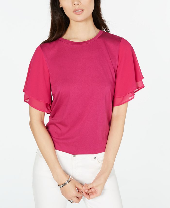 Michael kors flutter sleeve top shop