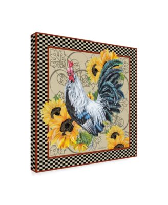 Jean Plout 'Rooster Feathers' Canvas Art - 18" x 18"