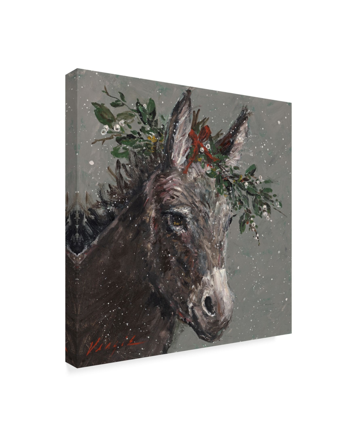 Mary Miller Veazie 'Mary Beth The Christmas Donkey' Canvas Art
