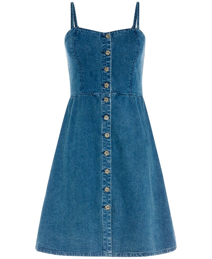 City Chic Trendy Plus Size Cotton Denim Button-Front Dress & Reviews ...