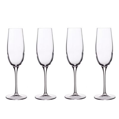 Glassware, Set of 4 Crescendo Champagne Flutes