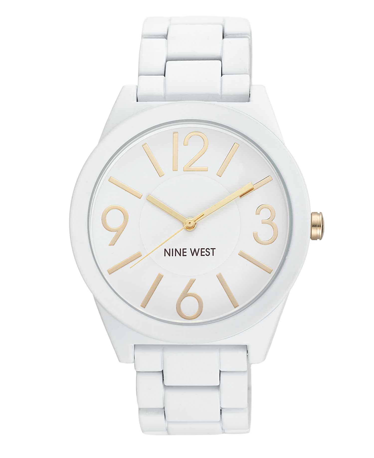 Women's Quartz Matte White Alloy Link Bracelet Watch, 42mm