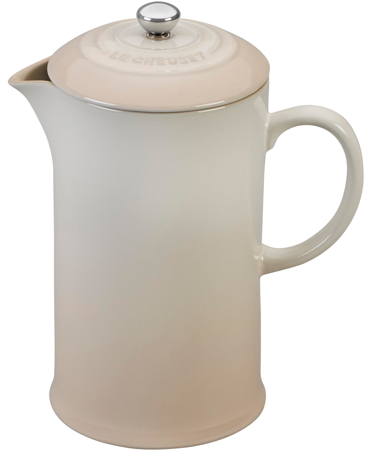 Shop Le Creuset 34 Ounce Stoneware French Press With Lid In Meringue