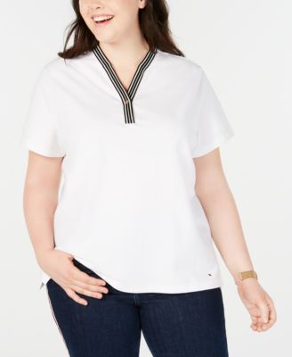 Plus Size Piqué Henley T-Shirt, Created for Macy's