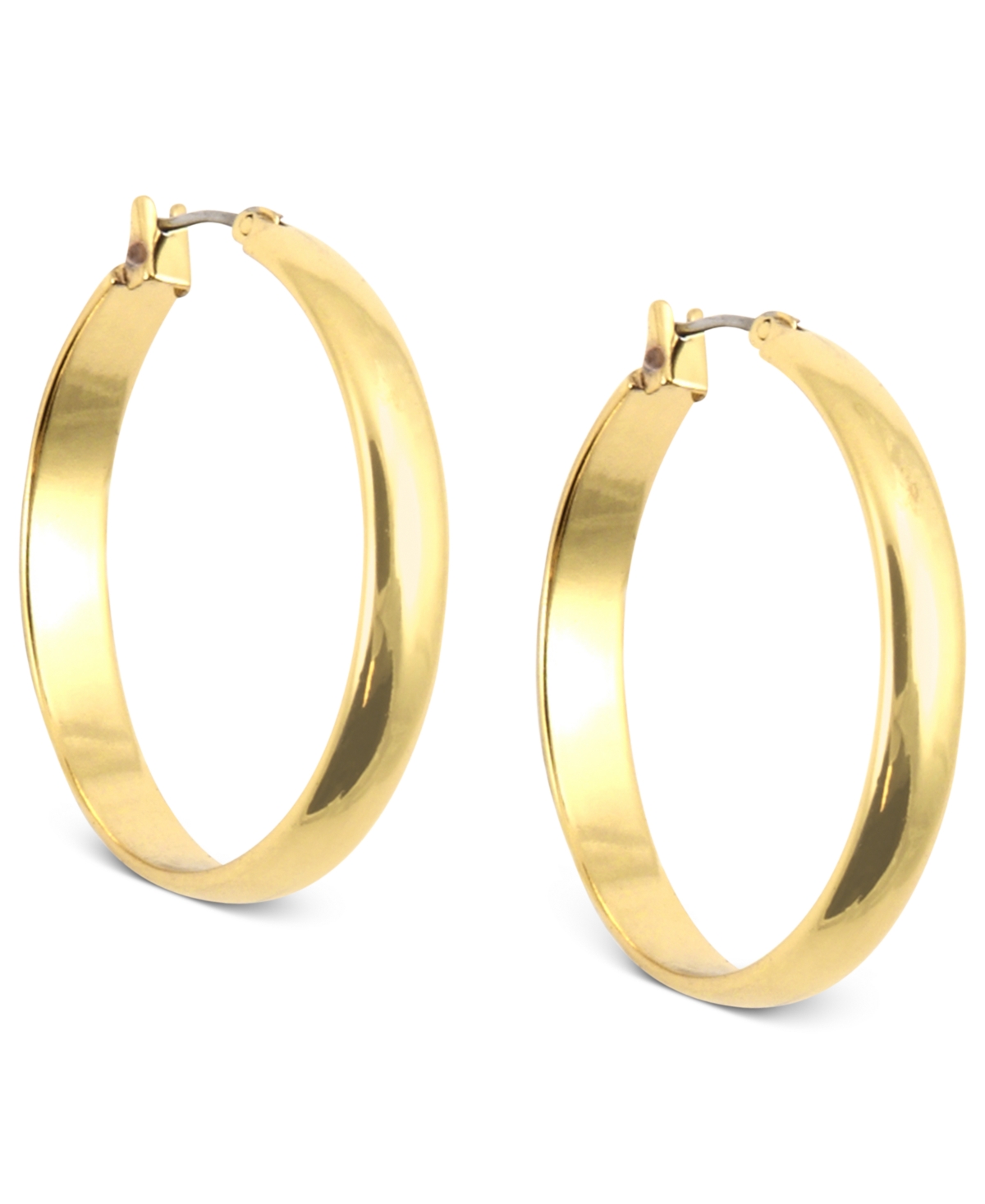 Hoop Earrings, 1.25" - Gold