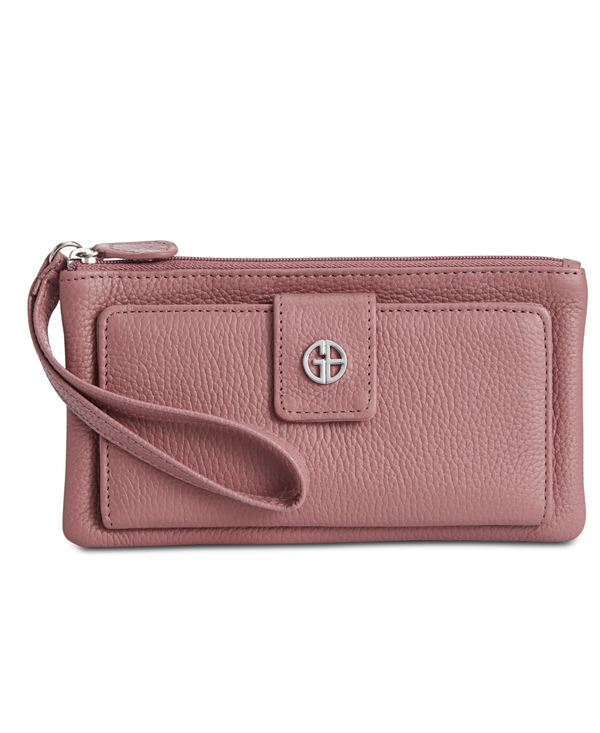 Giani Bernini Softy Grab & Go Leather Wristlet, Created For Macy's In Brown