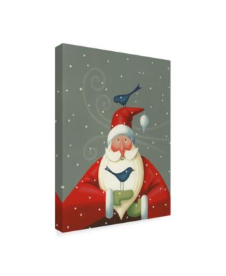 Margaret Wilson 'Santa With Bluebirds' Canvas Art - 14" x 19"