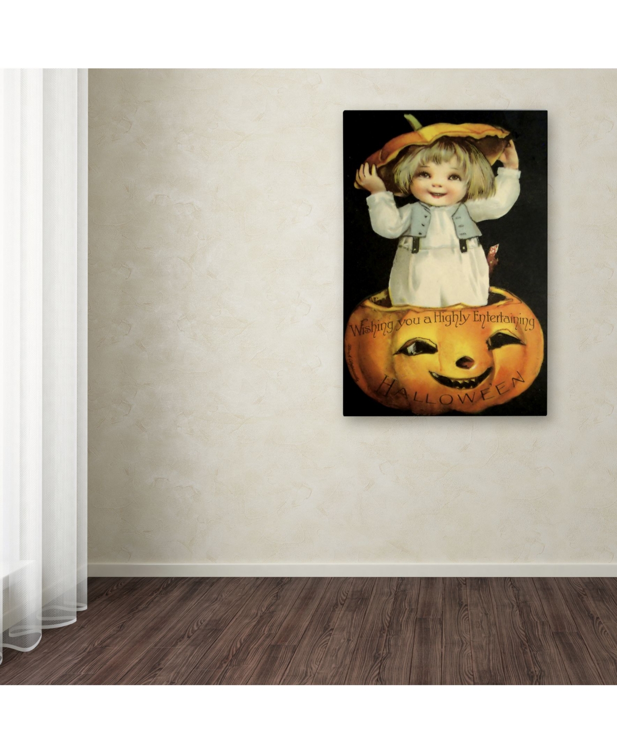 Vintage Apple Collection 'Halloween Pumpkin Head Child' Canvas Art -