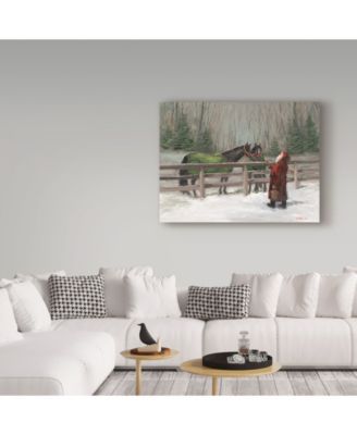 Mary Miller Veazie 'Santa With Horses' Canvas Art - 18" x 24"