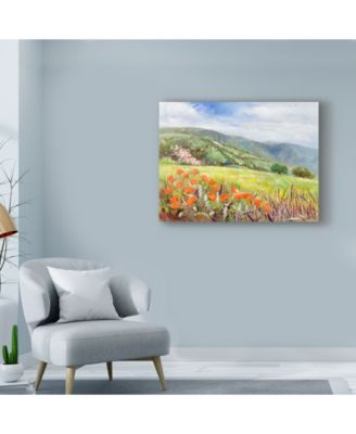 Li Bo 'Blooming Poppy 1' Canvas Art - 19" x 14"