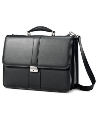 samsonite colombian leather flapover briefcase