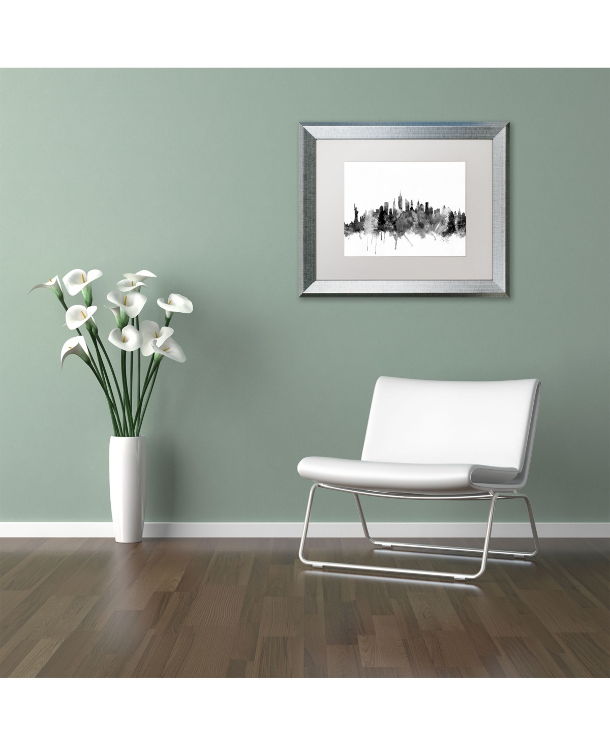 Michael Tompsett 'New York City Skyline B&W' Matted Framed Art -