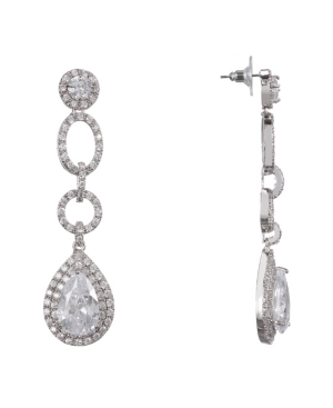 image of Nina Pave Pear Cubic Zirconia Drop Earrings