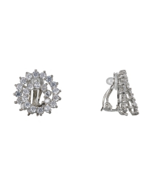 image of Nina Cubic Zirconia Swirl Clip Earrings