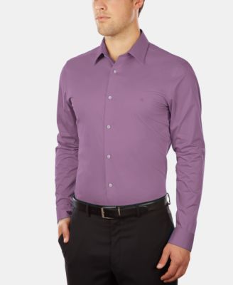 Calvin Klein - Men's Slim-Fit Stretch Flex Collar Solid Logo Dress Shirt