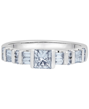 image of Diamond Princess-Cut Engagement Ring (1 ct. t.w.) in 14k White Gold