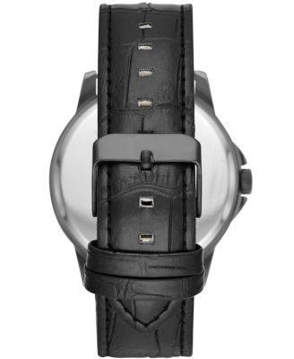 Mens Black Strap Automatic Watch 44mm