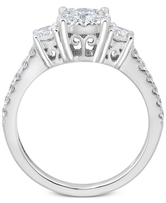 Macy's Diamond Halo Engagement Ring (1 ct. t.w.) in 14k White Gold Macy's