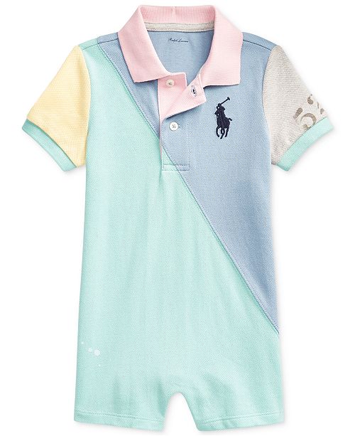 Polo Ralph Lauren Baby Boys Basic Mesh Colorblocked Shortall Reviews All Baby Kids Macy S