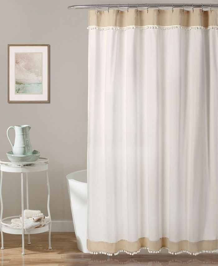 Lush Décor - Adelyn Pom Pom 72" x 72" Shower Curtain