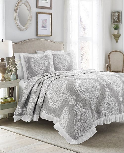 Lush Decor Lucianna Ruffle Edge Cotton 3pc King Bedspread Set