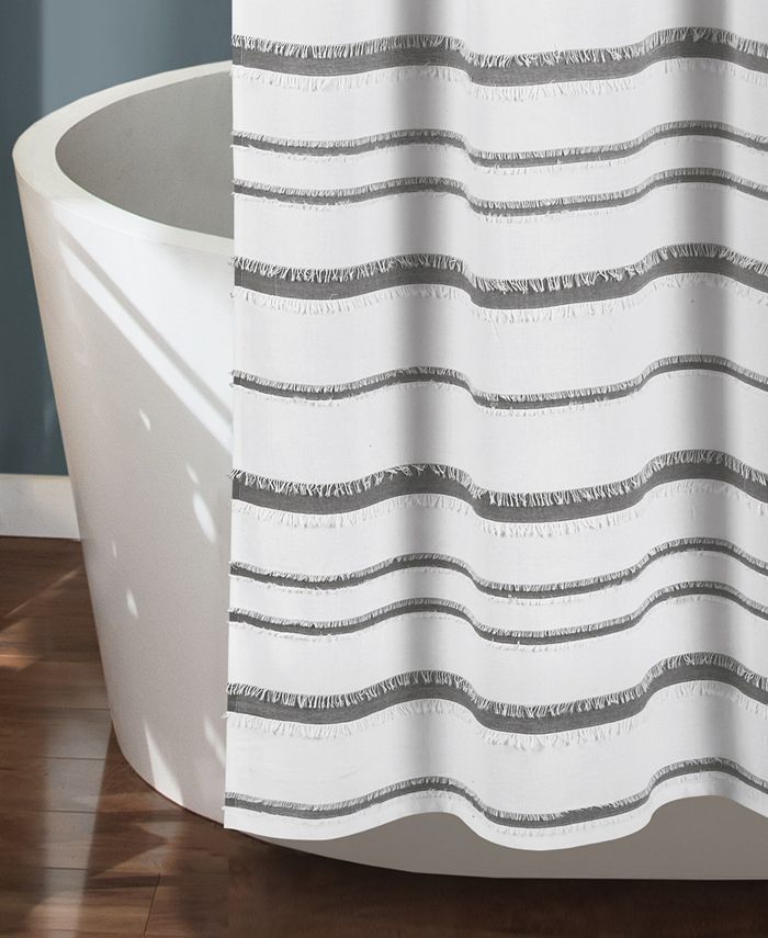 Lush Décor - Stripe Clip Jacquard 72" x 72" Shower Curtain