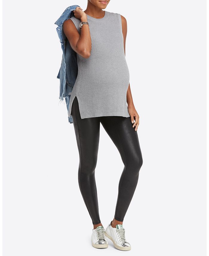 SPANX Plus-Size Mama Maternity Faux Leather Leggings - Macy's