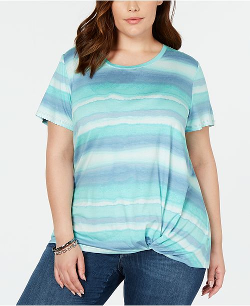 Style Co Plus Size Knot Hem T Shirt Created For Macy S