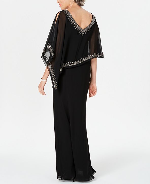 j kara embellished overlay gown