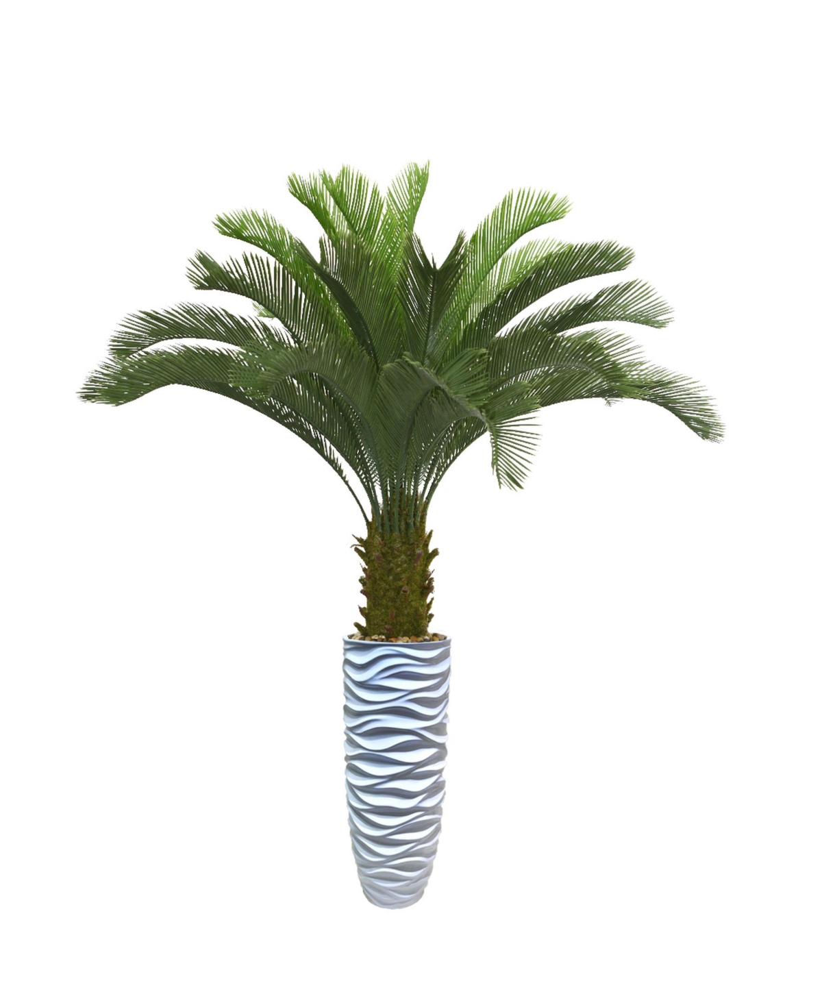 70" Palm Tree Artificial Faux decor in Resin Planter - White