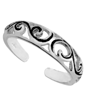image of Sterling Silver Filigree Adjustable Toe Ring