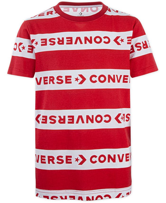 Converse Big Boys Wordmark Stripe Logo T-Shirt - Macy's
