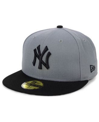 New Era New York Yankees Basic Gray Black 59FIFTY Fitted Cap - Macy's