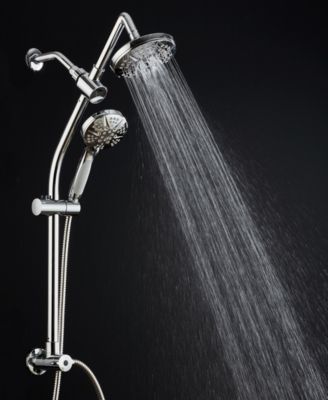 HotelSpa Adjustable Drill-Free Slide Bar with 48-setting Shower Head Combo and Height Extension Arm