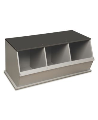 Three Bins Stackable Toys Storage Cubby