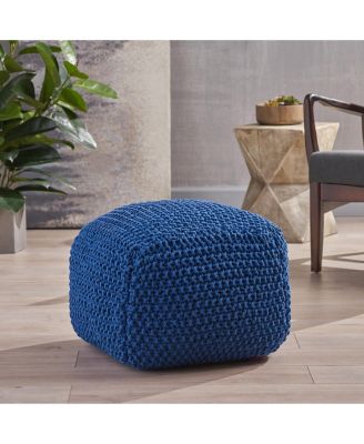 Pim Knitted Cotton Pouf Cube