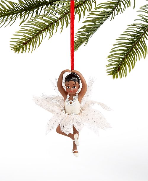 Holiday Lane Ballet African American Ballerina With Ivory Tutu