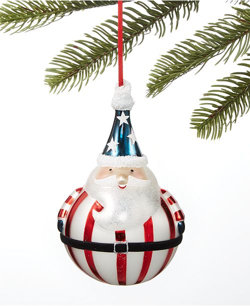 Holiday Lane Patriotic Santa Ornament Created For Macy S