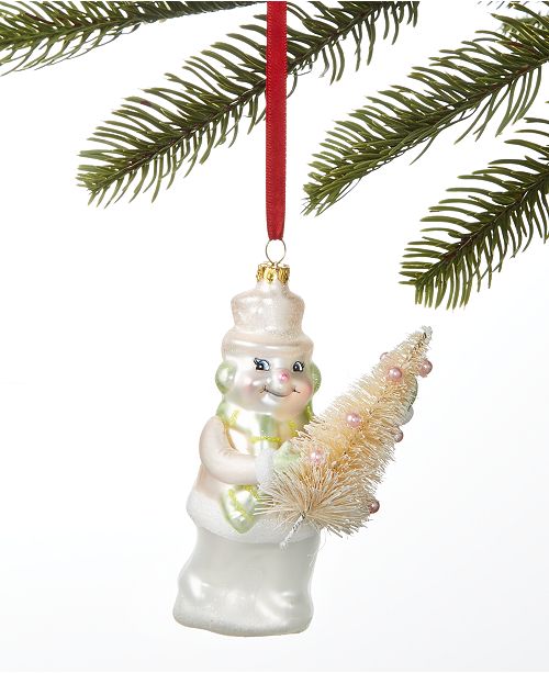 Holiday Lane Shimmer And Light Silver Snowman With Christmas Tree