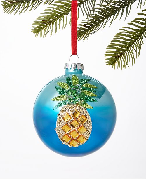 Holiday Lane Hawaii Aloha 2019 Pineapple Ball Ornament Created
