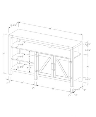 Walker Edison 58" Highboy Farmhouse TV Stand Media Console with Barn Doors - Grey Wash
